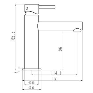 Grifo monomando para lavabo cromado MIO - Imagen 3