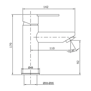 Grifo monomando para lavabo IONY Cromo - Imagen 3