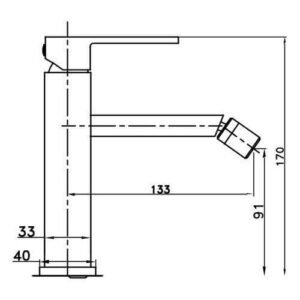 Grifo monomando para bidé cuadrado ORION - Imagen 2