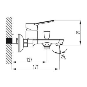 Grifo monomando para bañera RHIO - Imagen 3