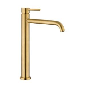 Grifo monomando lavabo caño alto SIRIO ORO CEPILLADO - Imagen 1