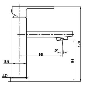 Grifo monomando para lavabo cuadrado ORION - Imagen 3