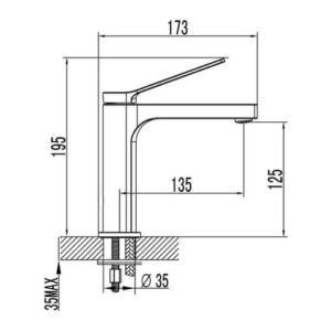 Grifo monomando para lavabo TARSIO - Imagen 3