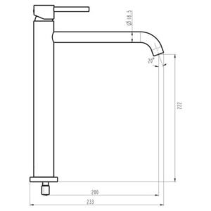 Grifo monomando lavabo caño alto MIO Negro - Imagen 3