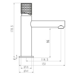 Grifo monomando para lavabo RADIO Negro - Imagen 3