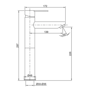 Grifo monomando para lavabo caño alto IONY - Imagen 2