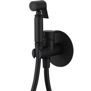 Grifo monomando bidé empotrado negro mate ROUND - Imagen 1