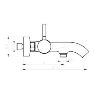 Grifo monomando para bañera SIRIO cobre - Imagen 2