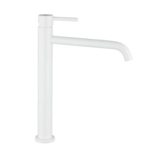 Grifo monomando para lavabo caño alto SIRIO blanco - Imagen 1