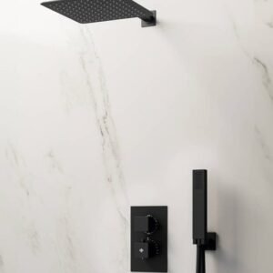 Conjunto de ducha empotrable termostático ORION NEGRO - Imagen 2