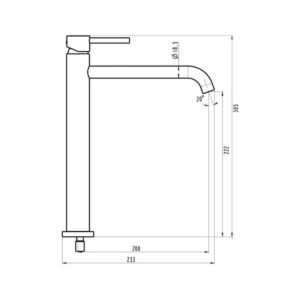 Grifo monomando para lavabo caño alto SIRIO blanco - Imagen 3