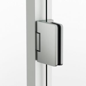 Mampara ducha 1 puerta abatible GLASS bisagra a perfil Níquel - Imagen 2