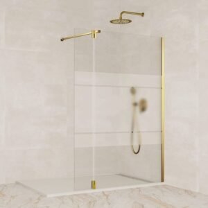 Mampara cristal Fijo + Abatible SCREEN ORO BISAGRA - Imagen 2