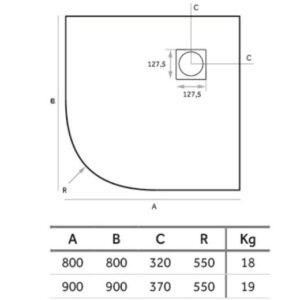 Plato de ducha semicircular carga mineral Alexia - Imagen 6