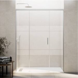 Mampara ducha fijo + puerta + fijo BASIC NÍQUEL - Imagen 2