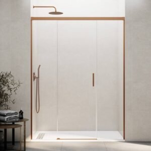 Mampara ducha fijo + puerta + fijo BASIC COBRE - Imagen 1