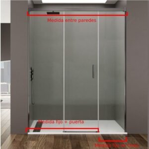 Mampara ducha fijo + puerta + fijo BASIC NÍQUEL - Imagen 3
