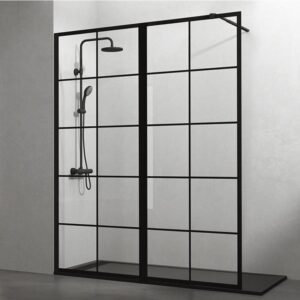 Mampara cristal fijo SCREEN XXL BLACK CHESS - Imagen 1