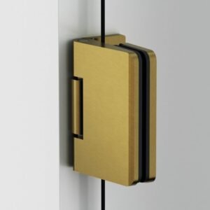 Mampara ducha 1 puerta abatible GLASS bisagra a pared Oro - Imagen 2