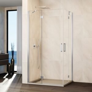 Mampara ducha angular fijo + 2 puertas abatibles + fijo GLASS Combi H - Imagen 1