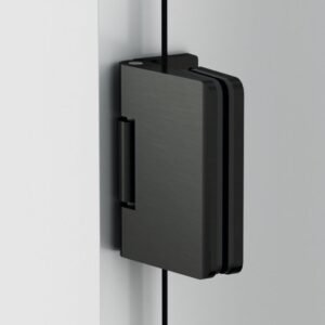 Mampara ducha 1 puerta abatible GLASS bisagra cierre perfil Titanio - Imagen 2